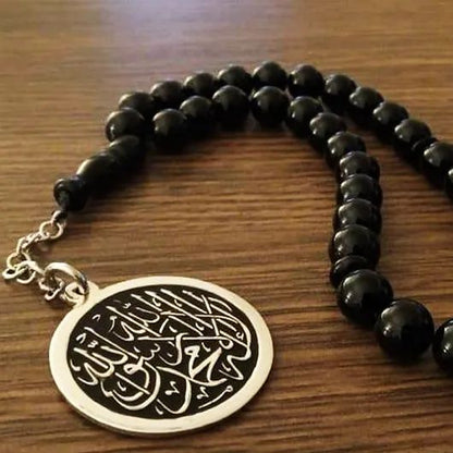 Calligraphy & Onyx Prayer Beads