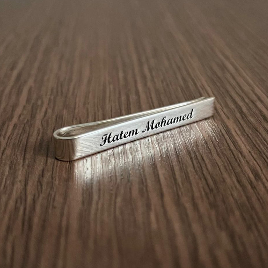 ENGRAVED SLIDE TIE CLIP